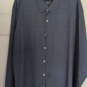 Kenneth Cole Blue and White Gingham Casual Shirt